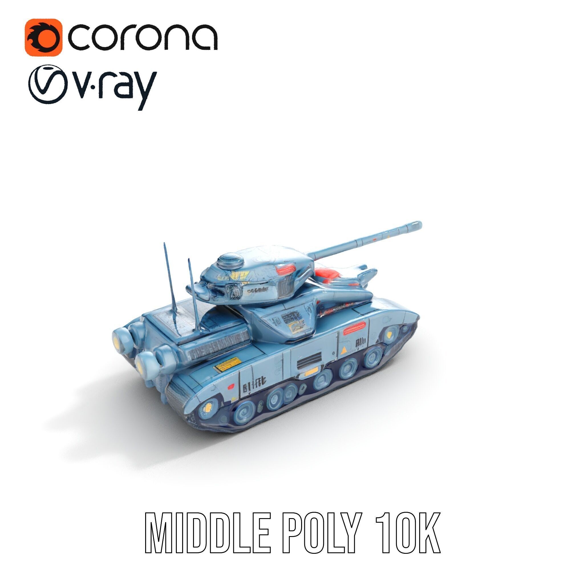 Futuristic Tank Model Pack for D Design Low-poly 3D model_23