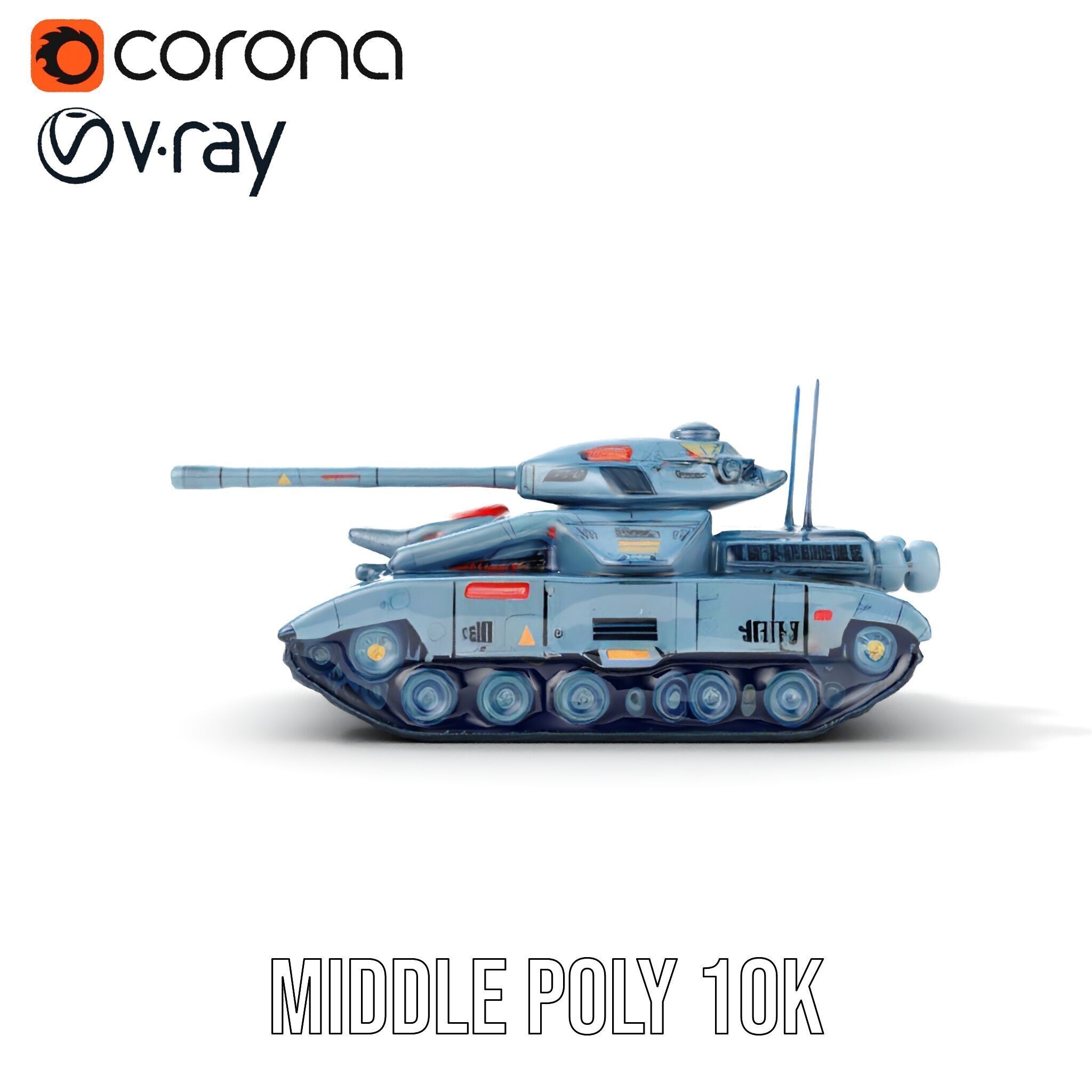 Futuristic Tank Model Pack for D Design Low-poly 3D model_16