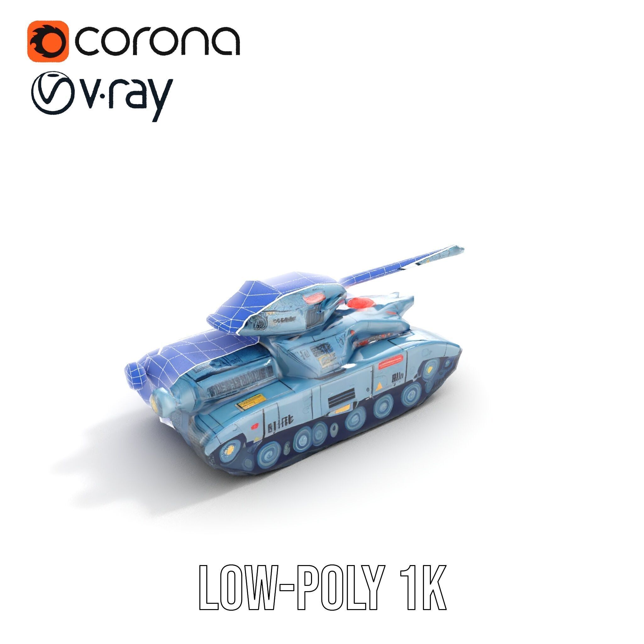 Futuristic Tank Model Pack for D Design Low-poly 3D model_17