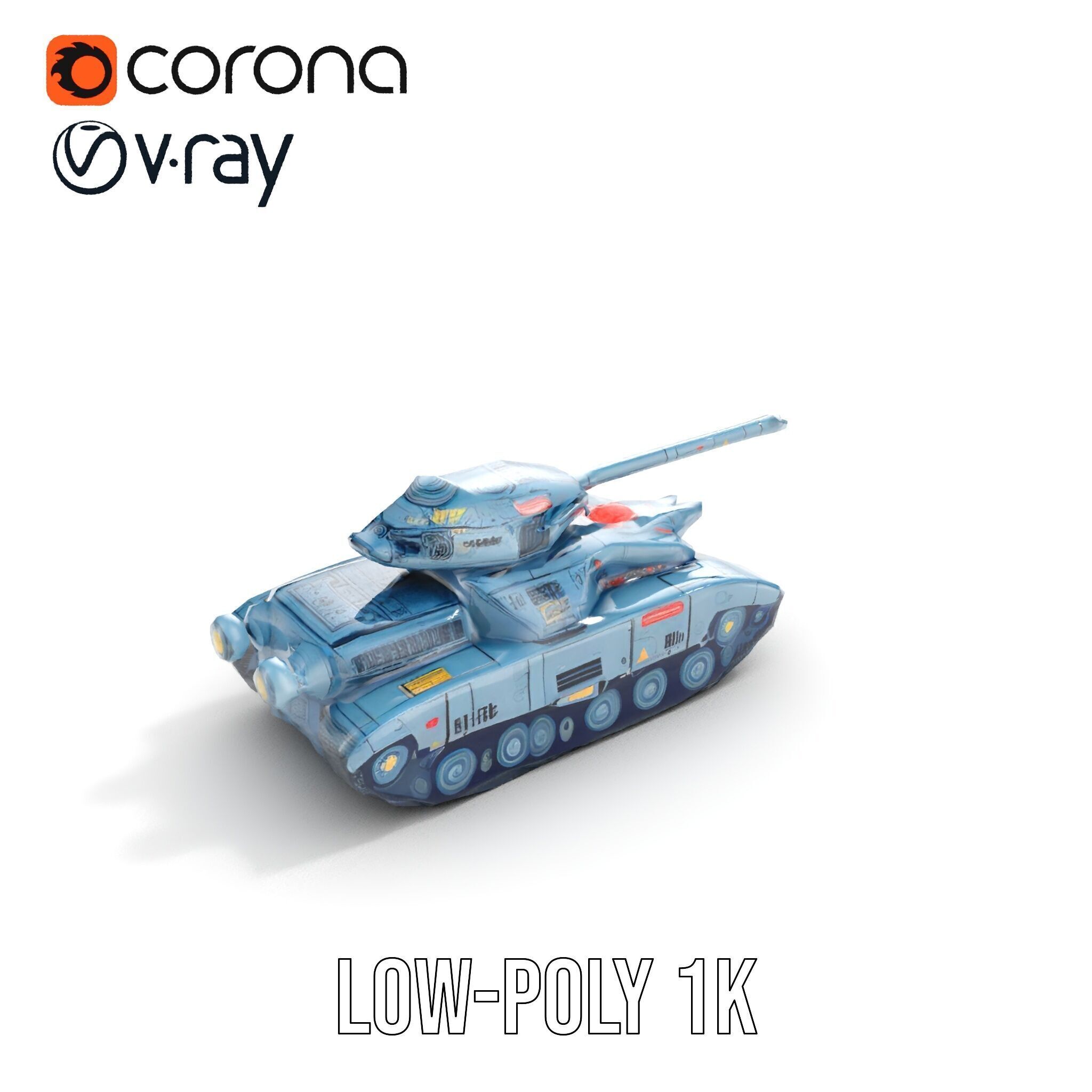 Futuristic Tank Model Pack for D Design Low-poly 3D model_14