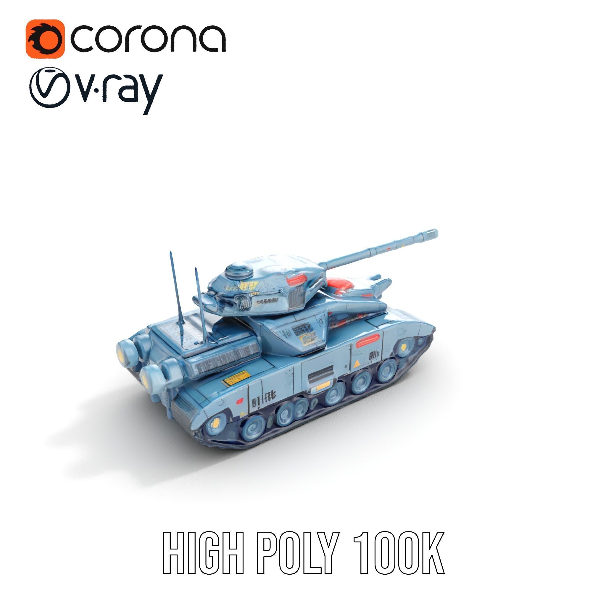 Futuristic Tank Model Pack for D Design Low-poly 3D model_33