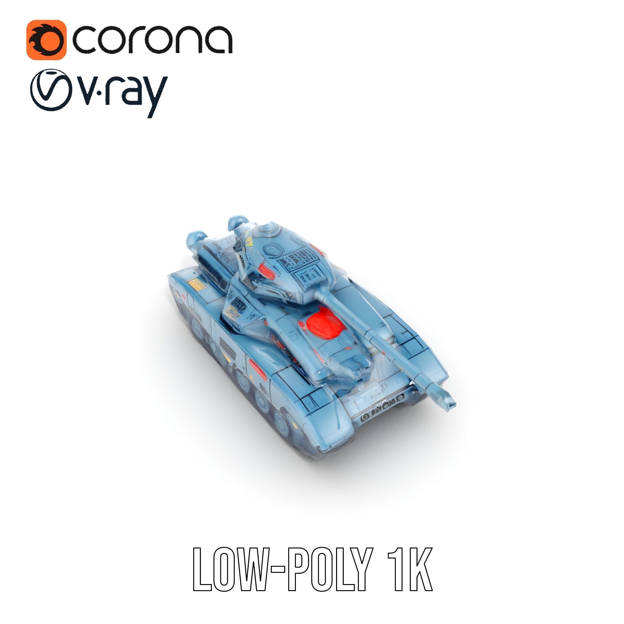 Futuristic Tank Model Pack for D Design Low-poly 3D model_26