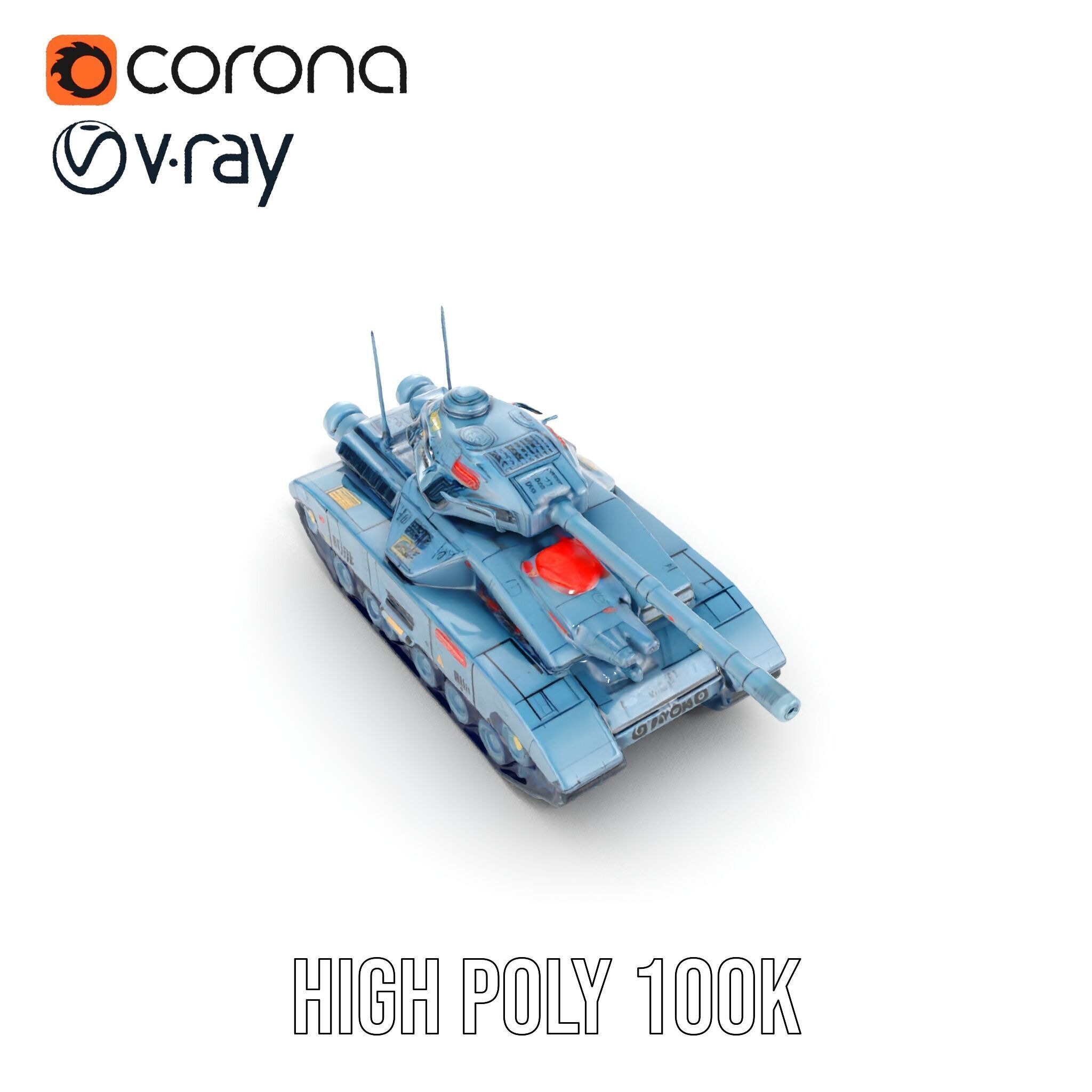 Futuristic Tank Model Pack for D Design Low-poly 3D model_36