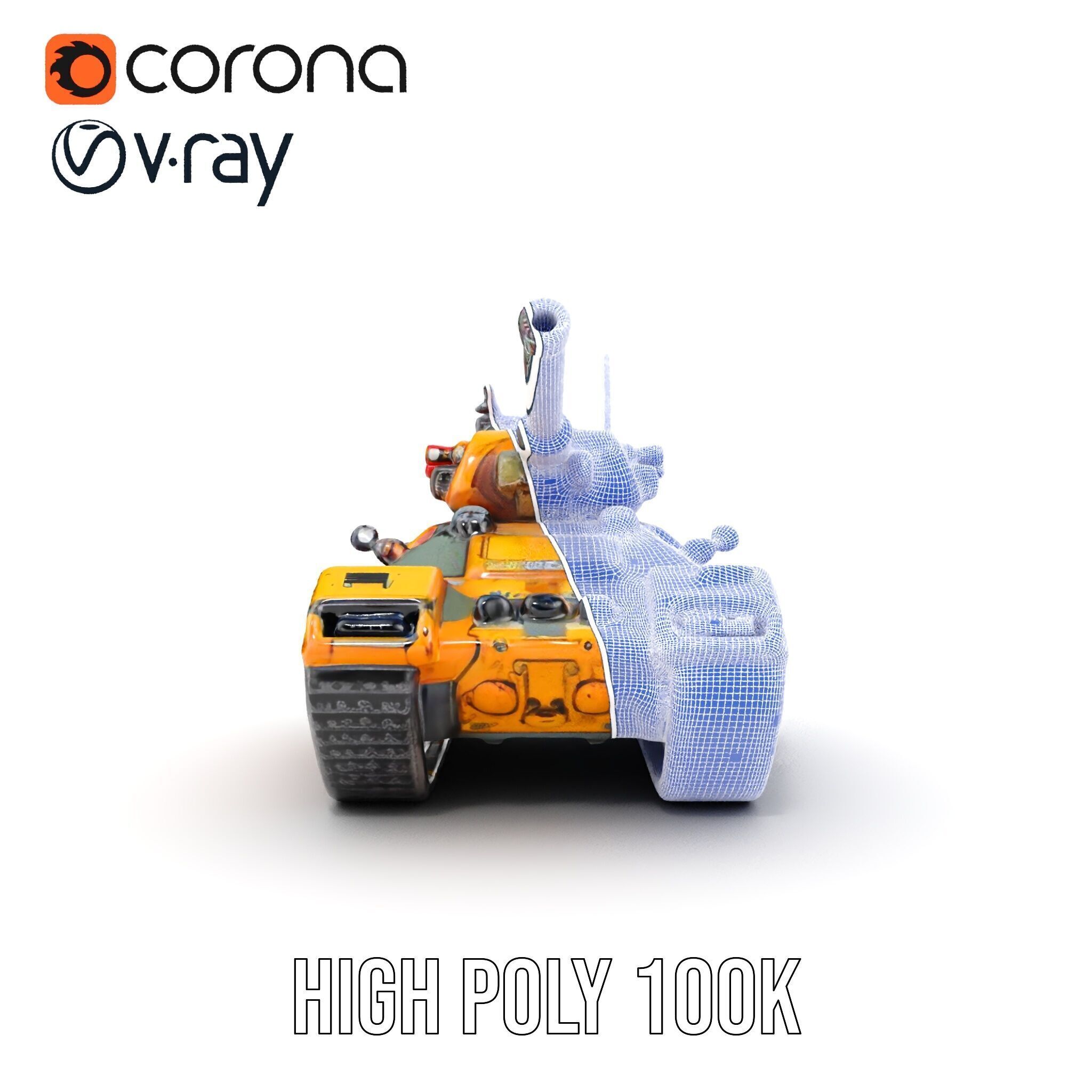 Armored Combat Battle Tank Model Pack Low-poly 3D model_39