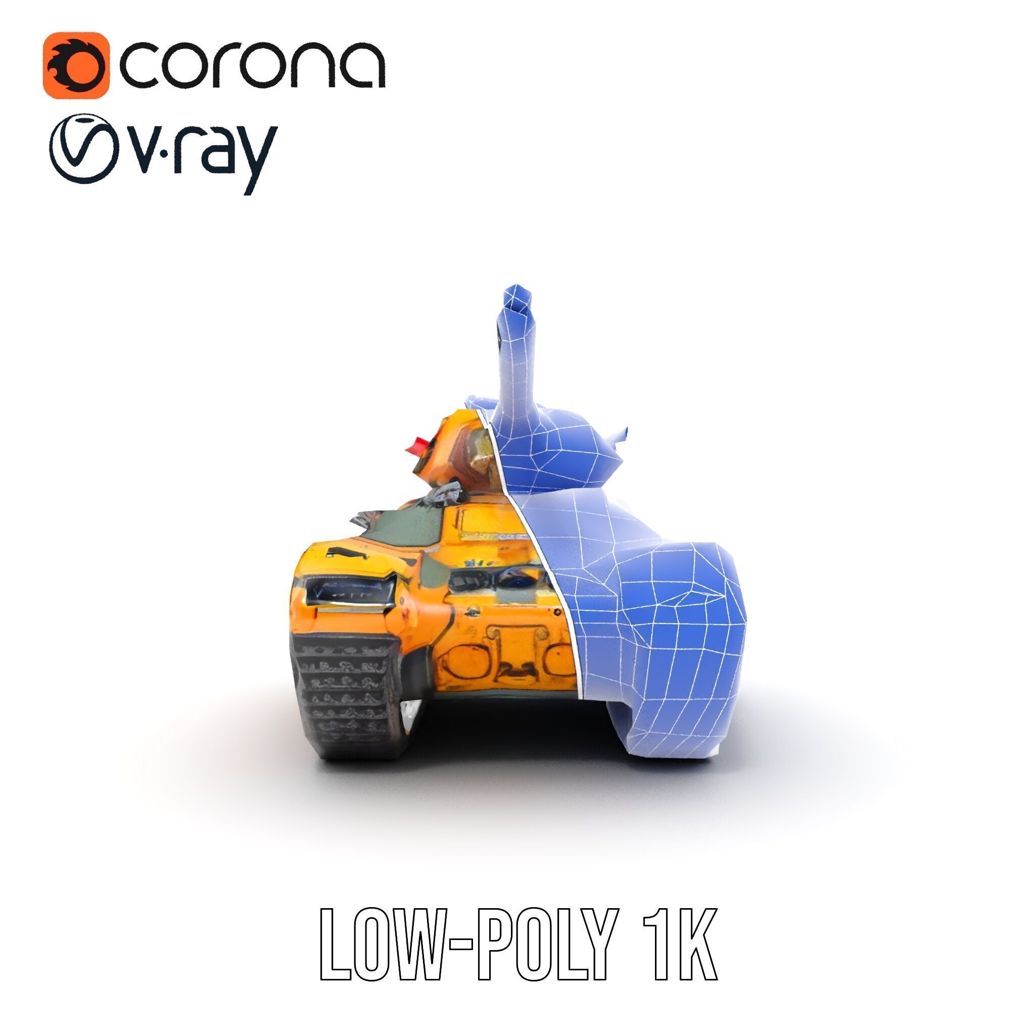 Armored Combat Battle Tank Model Pack Low-poly 3D model_30