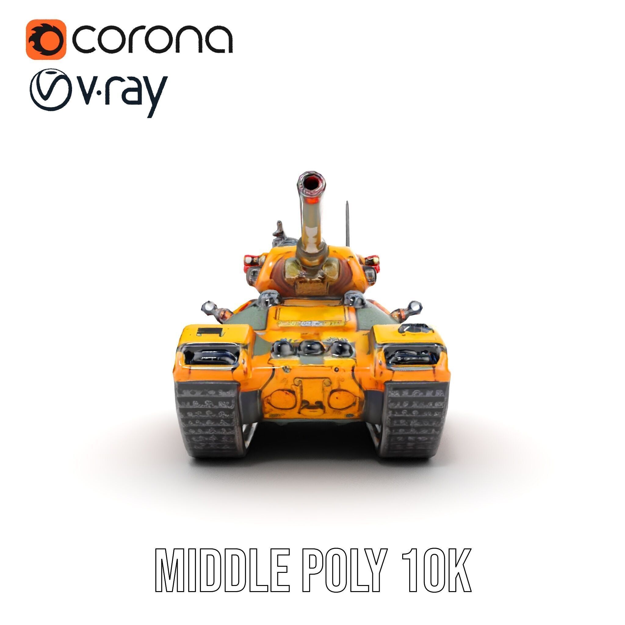 Armored Combat Battle Tank Model Pack Low-poly 3D model_7