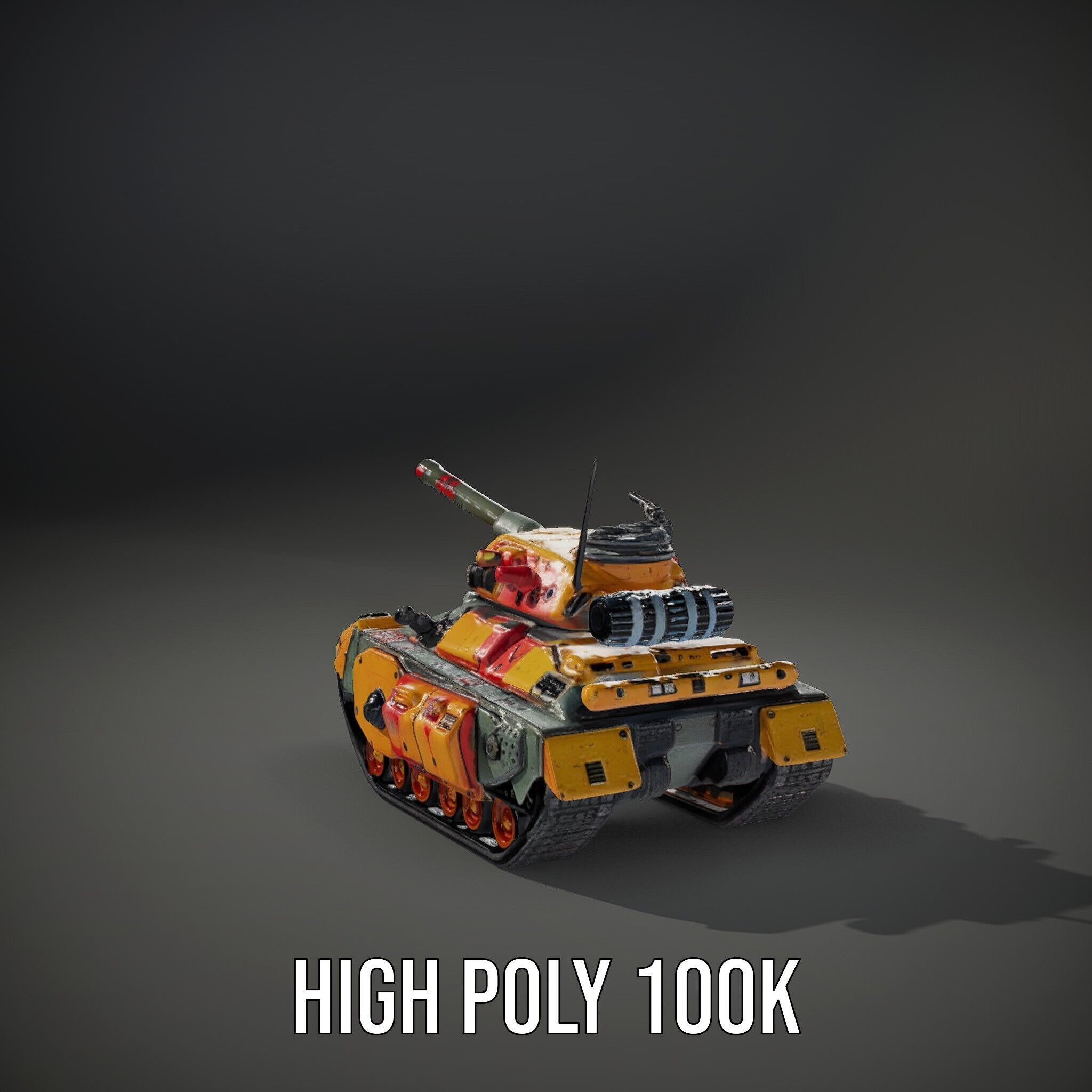 Armored Combat Battle Tank Model Pack Low-poly 3D model_12