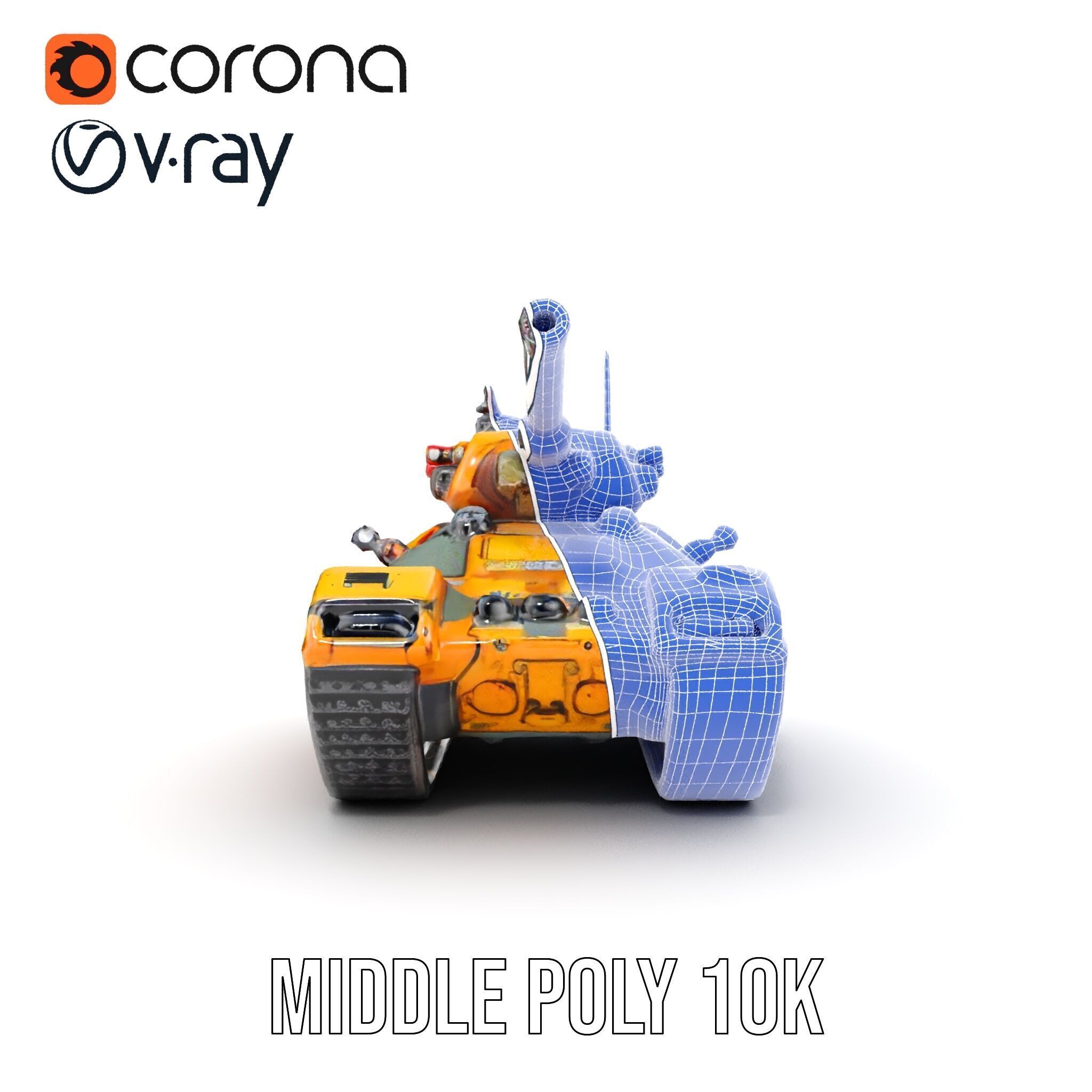 Armored Combat Battle Tank Model Pack Low-poly 3D model_29