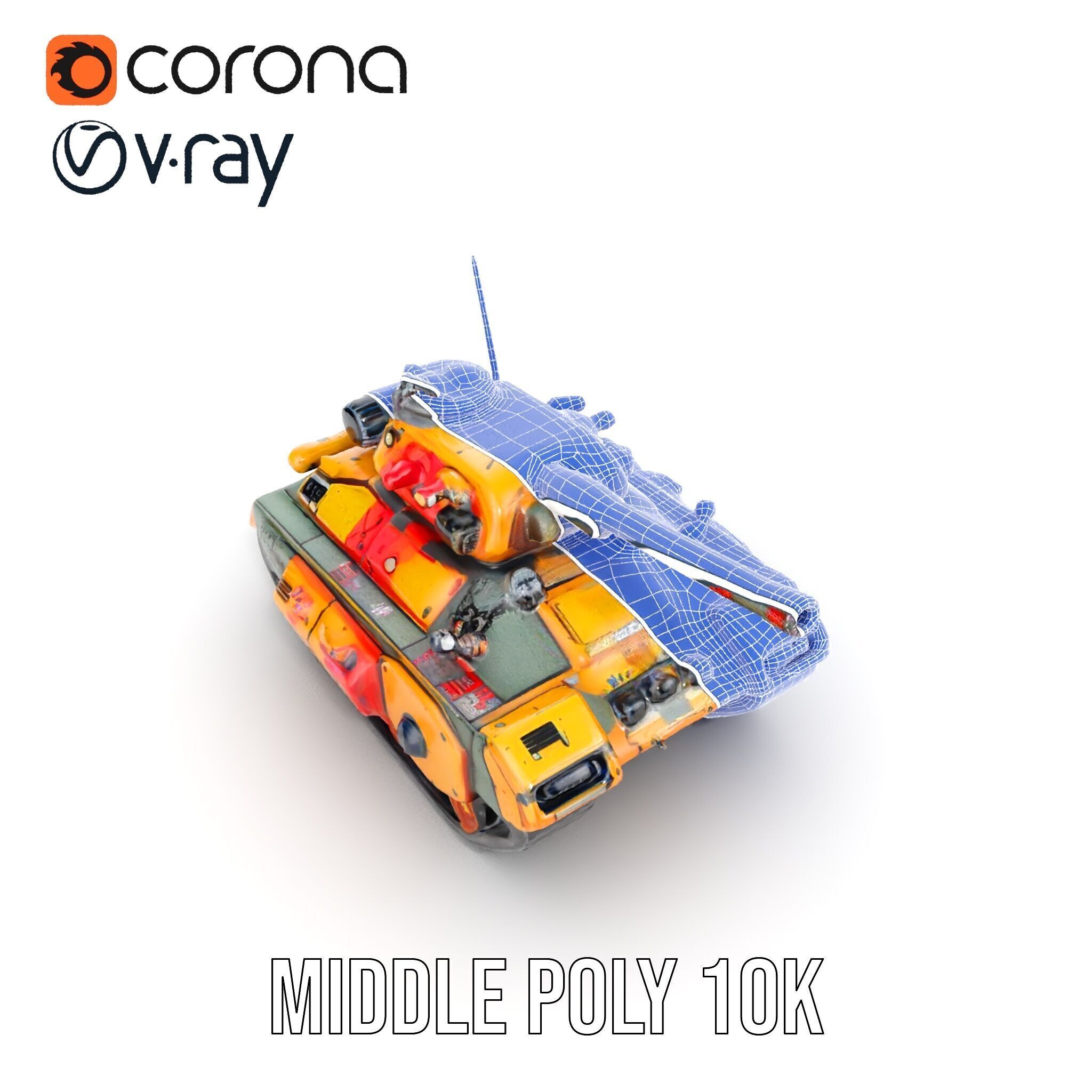 Armored Combat Battle Tank Model Pack Low-poly 3D model_26
