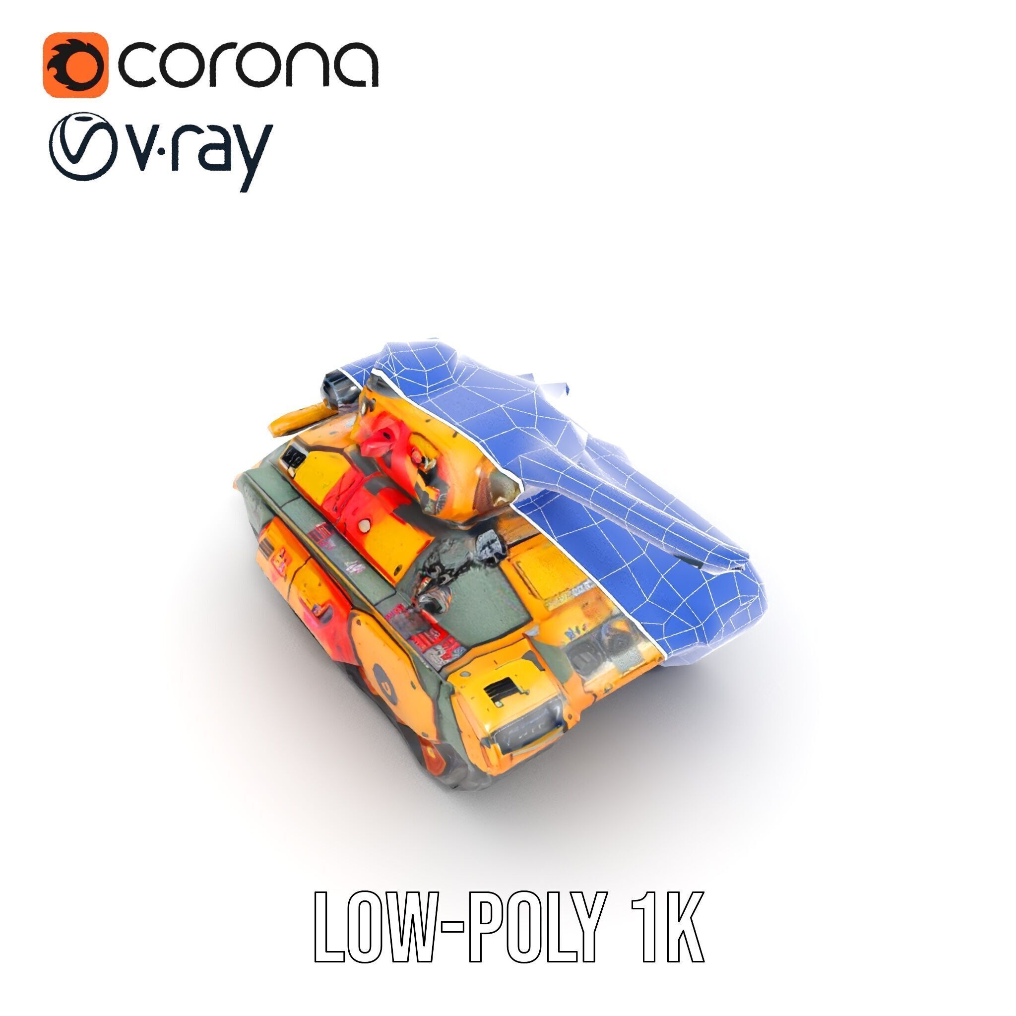 Armored Combat Battle Tank Model Pack Low-poly 3D model_24
