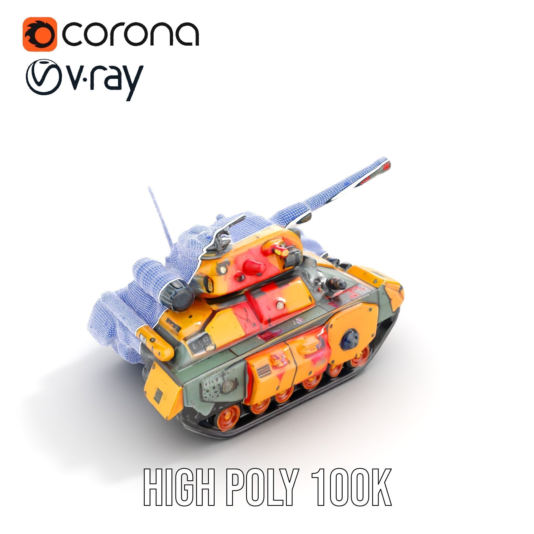 Armored Combat Battle Tank Model Pack Low-poly 3D model_37