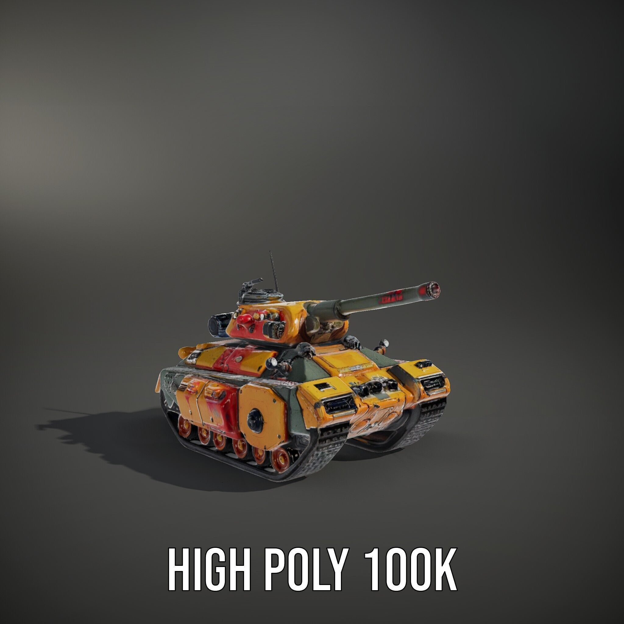 Armored Combat Battle Tank Model Pack Low-poly 3D model_15