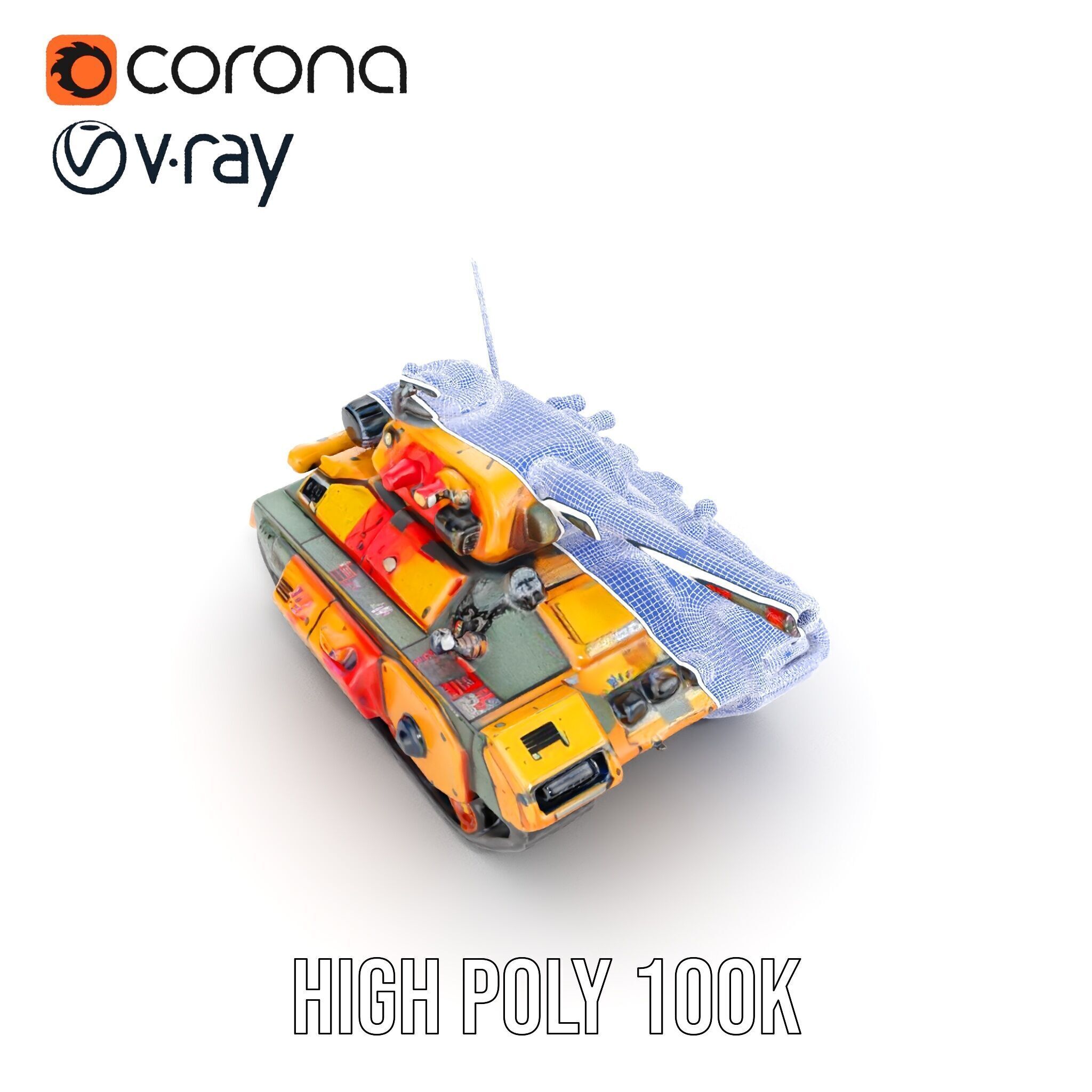 Armored Combat Battle Tank Model Pack Low-poly 3D model_34