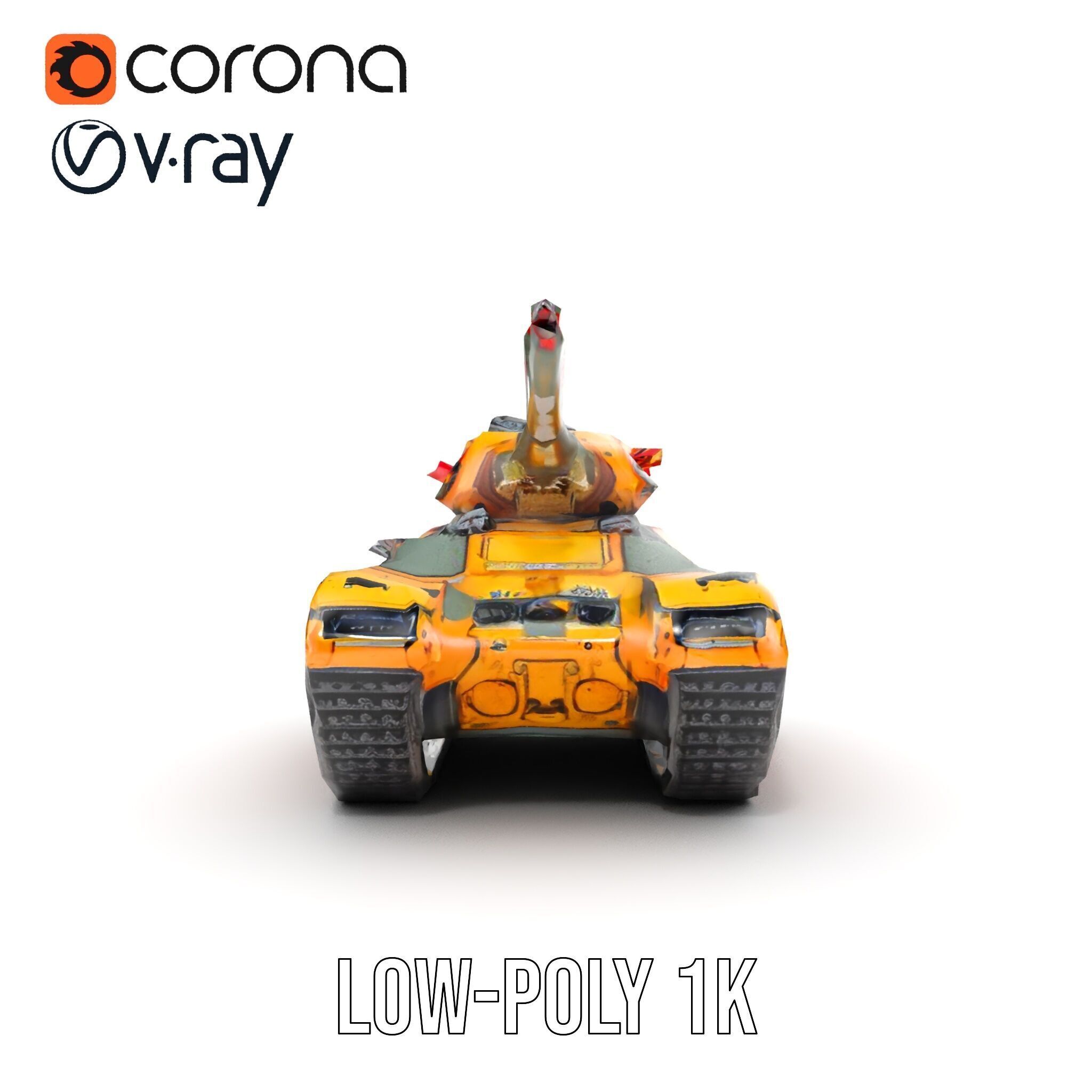 Armored Combat Battle Tank Model Pack Low-poly 3D model_21