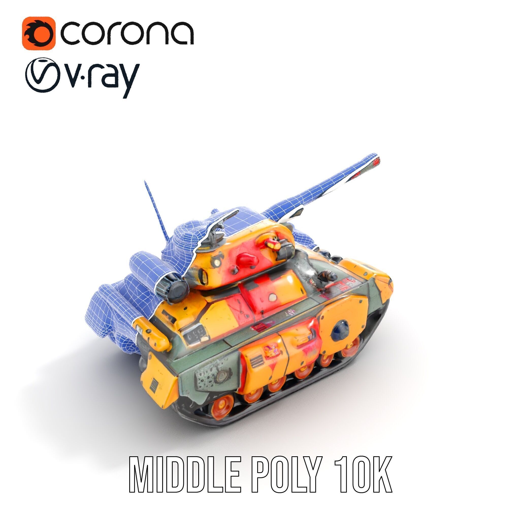 Armored Combat Battle Tank Model Pack Low-poly 3D model_20