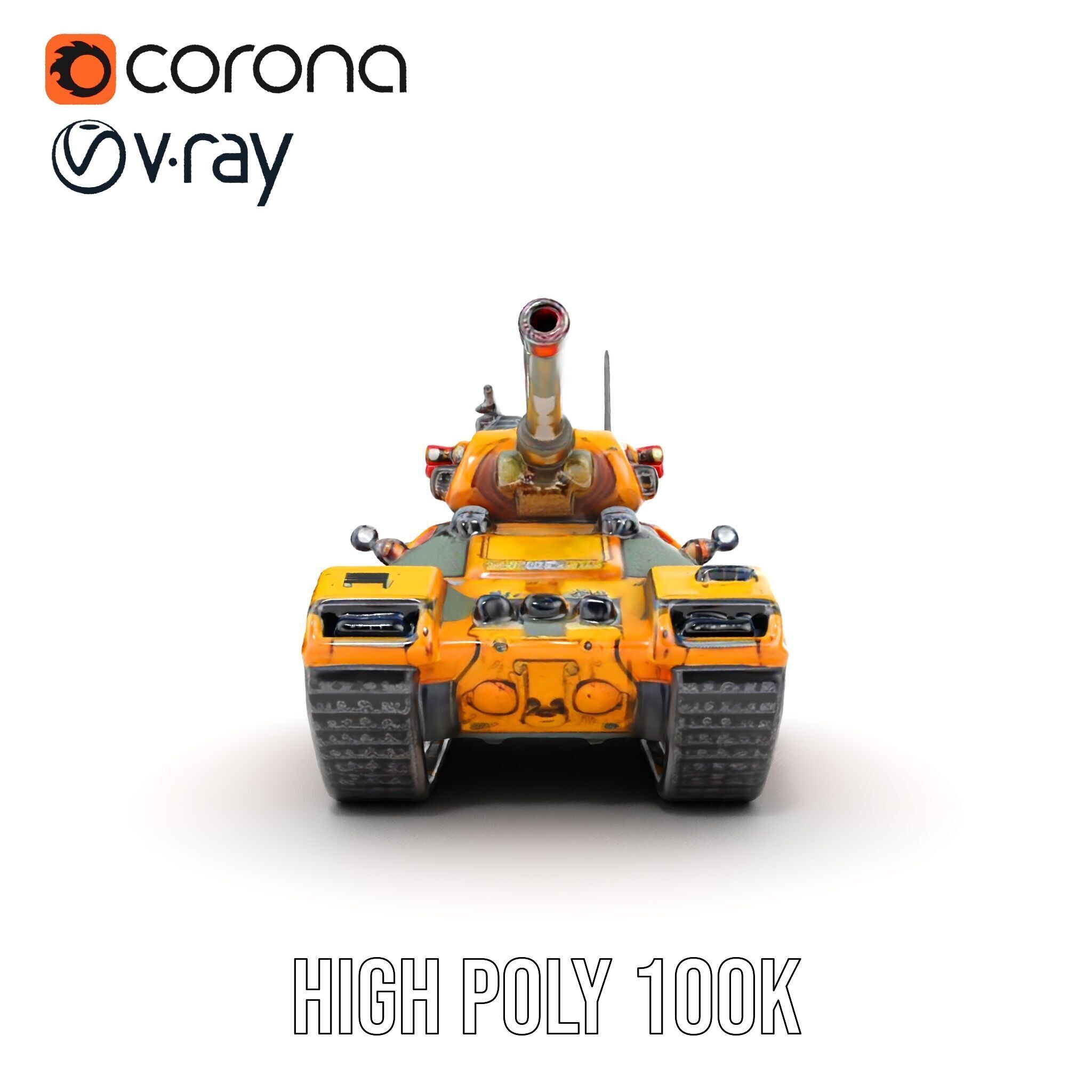 Armored Combat Battle Tank Model Pack Low-poly 3D model_31