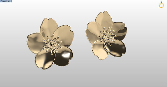 vintage flower earrings  3D print model