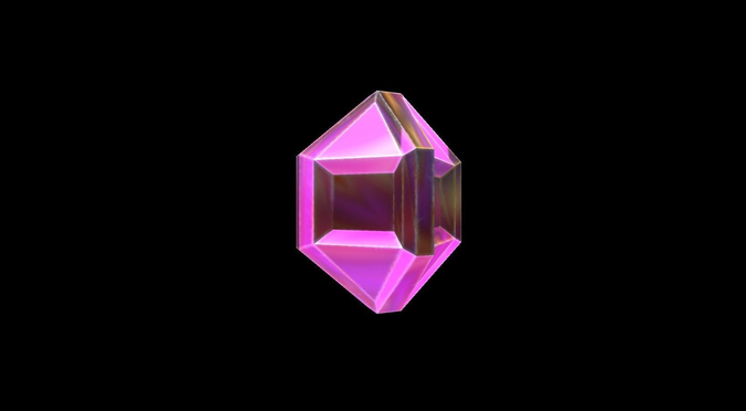 Garnet crystal Low-poly 3D model