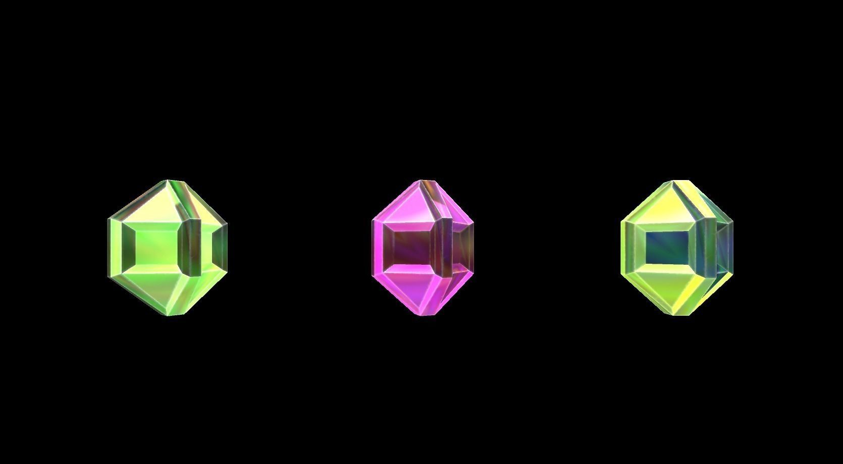 Garnet crystal Low-poly 3D model_1