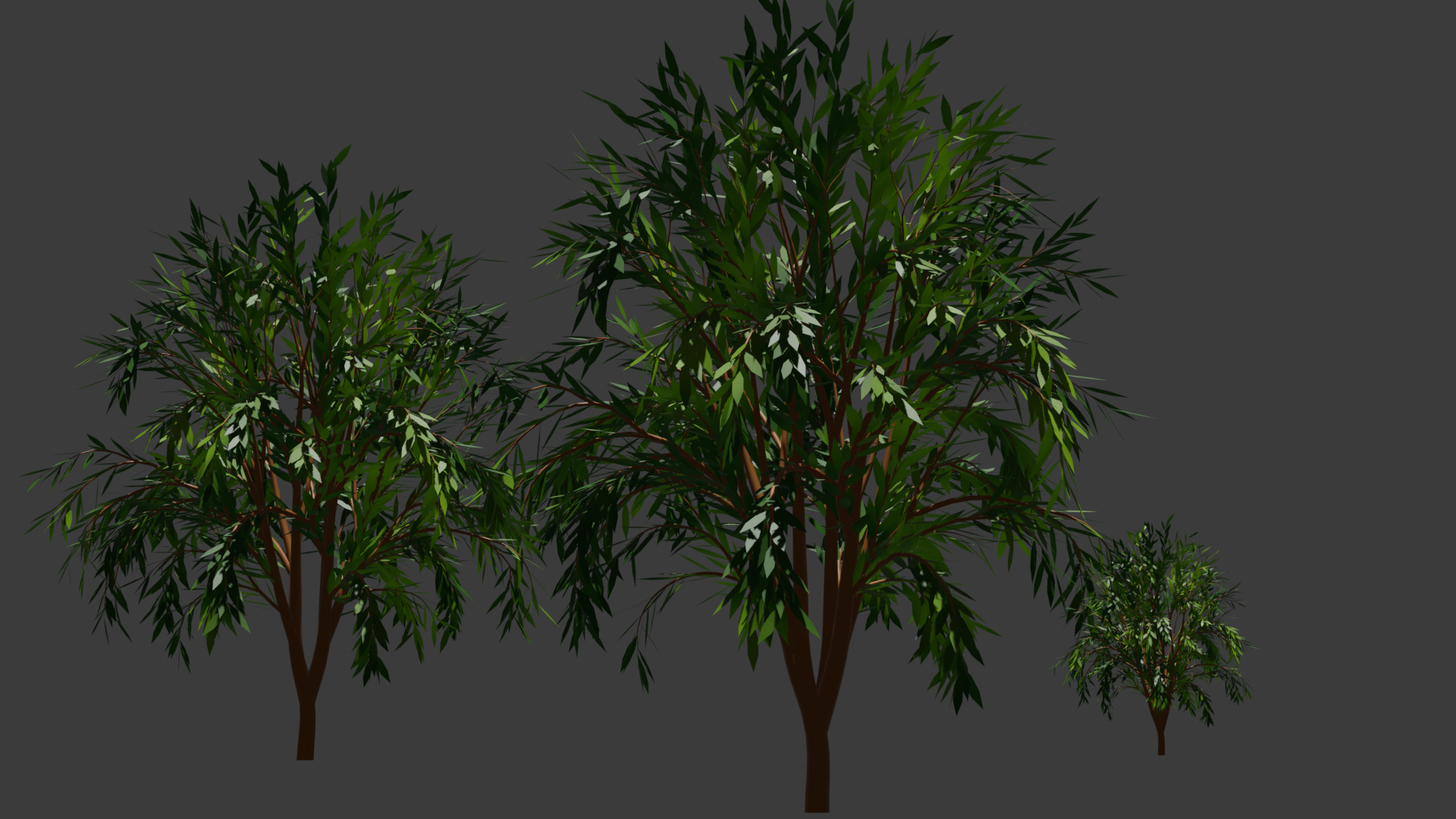 Stylized Tree set with variety of shapes 3D model_5