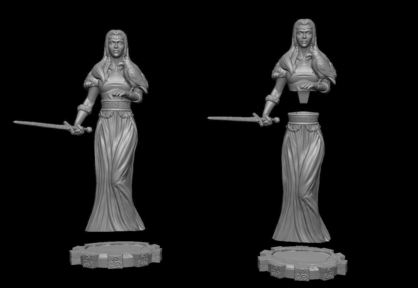 Morrigan Celtic Goddess 3D print model_7