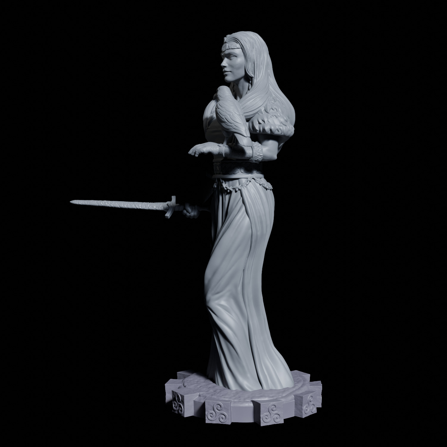 Morrigan Celtic Goddess 3D print model_6