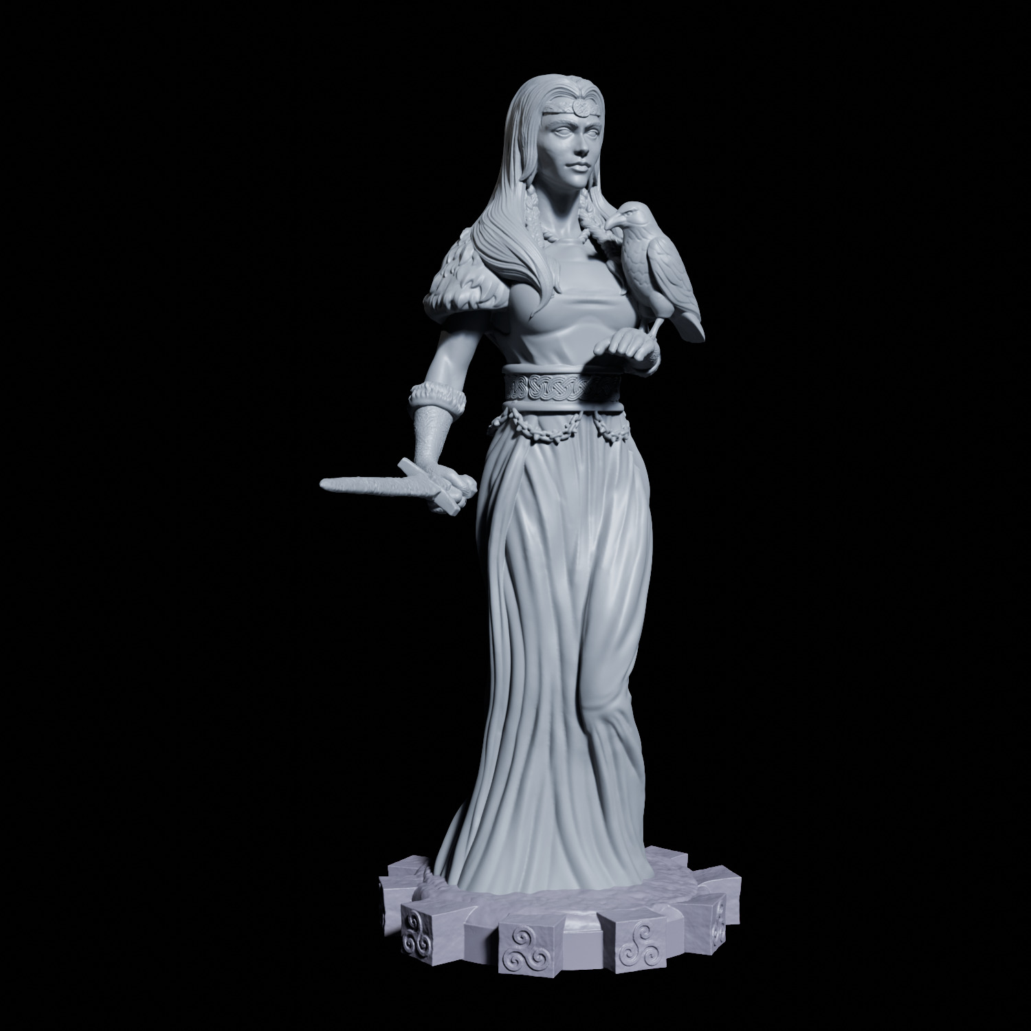 Morrigan Celtic Goddess 3D print model_3