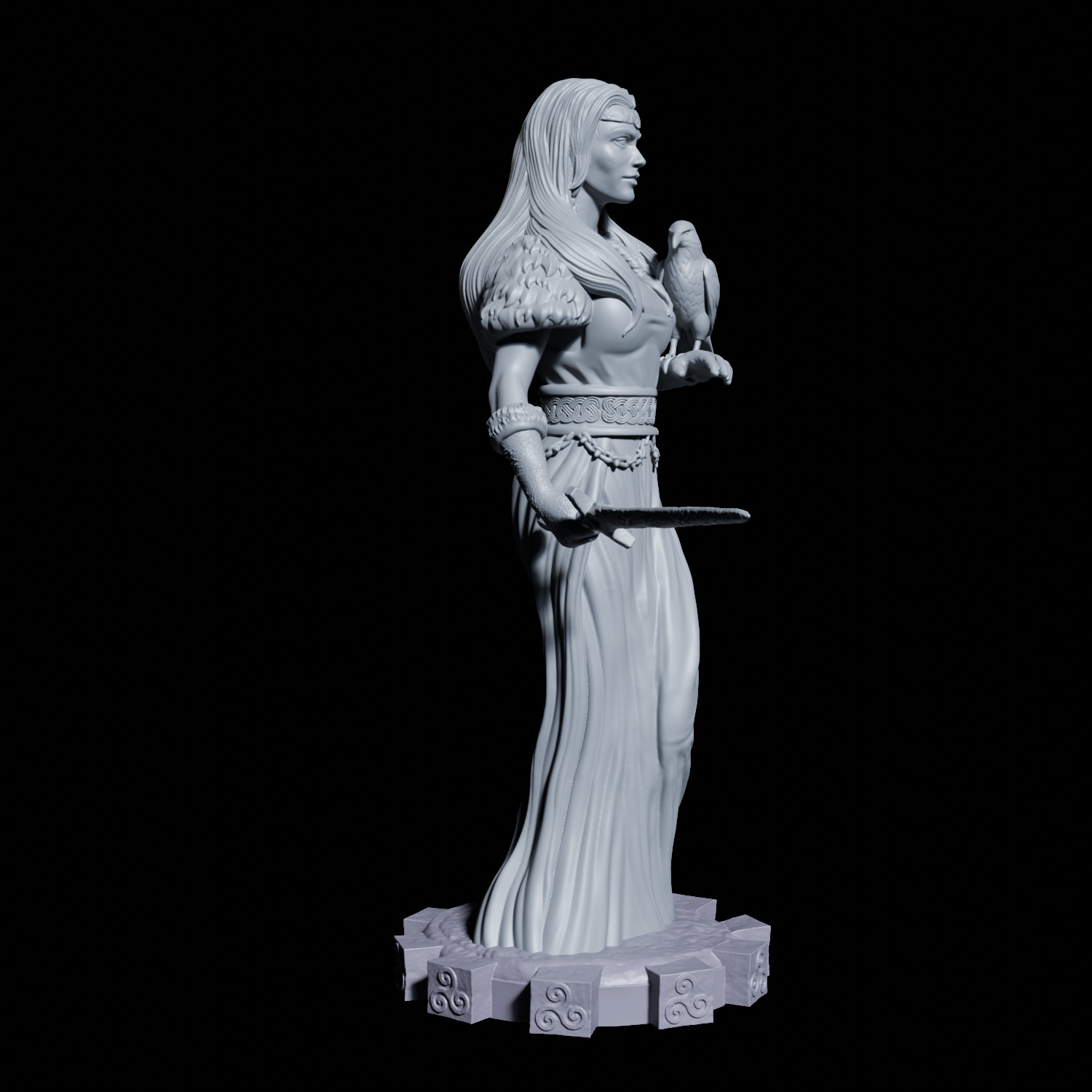 Morrigan Celtic Goddess 3D print model_4