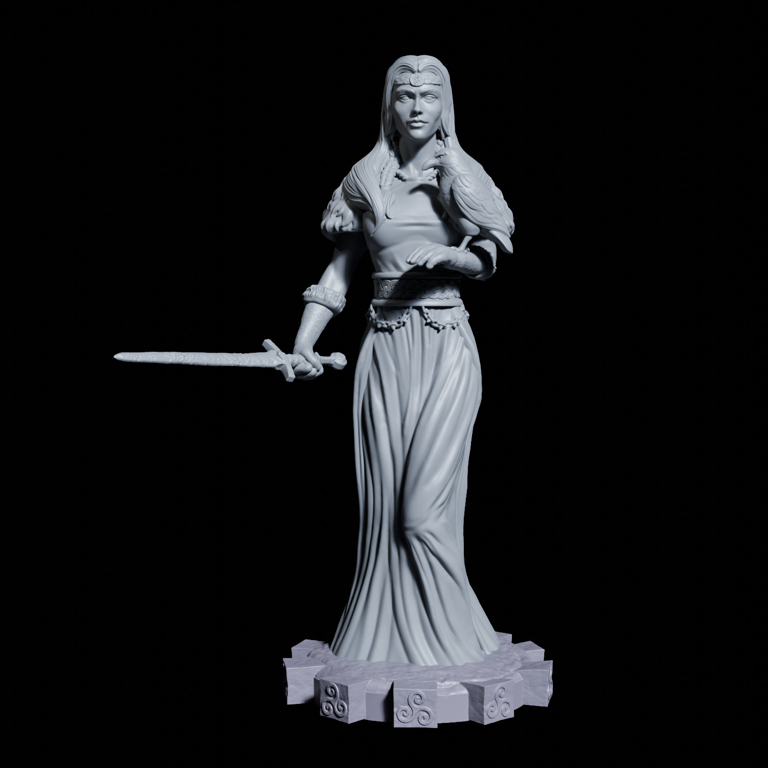 Morrigan Celtic Goddess 3D print model_2