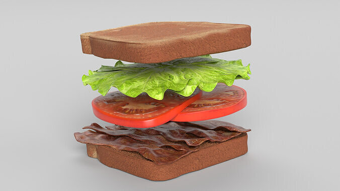 BLT Sandwich 3D model 2