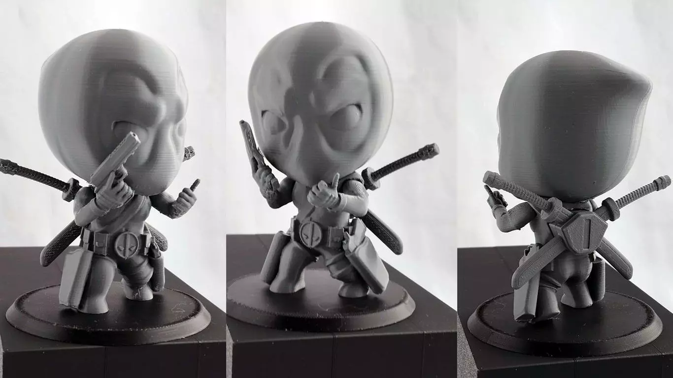 Chibi Deadpool Style Miniature for FDM 3D Printing 3D print model