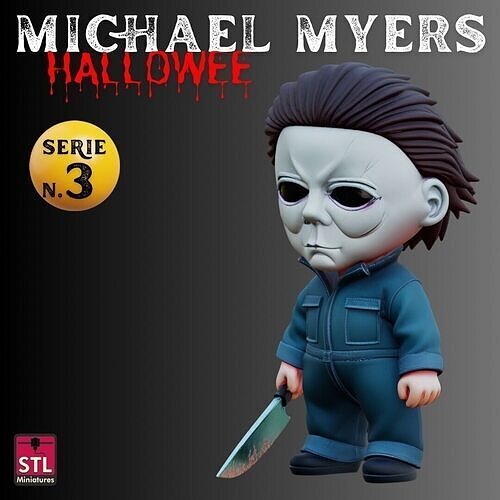 STL Michael Myers Chibi Style Halloween Horror 3D print model