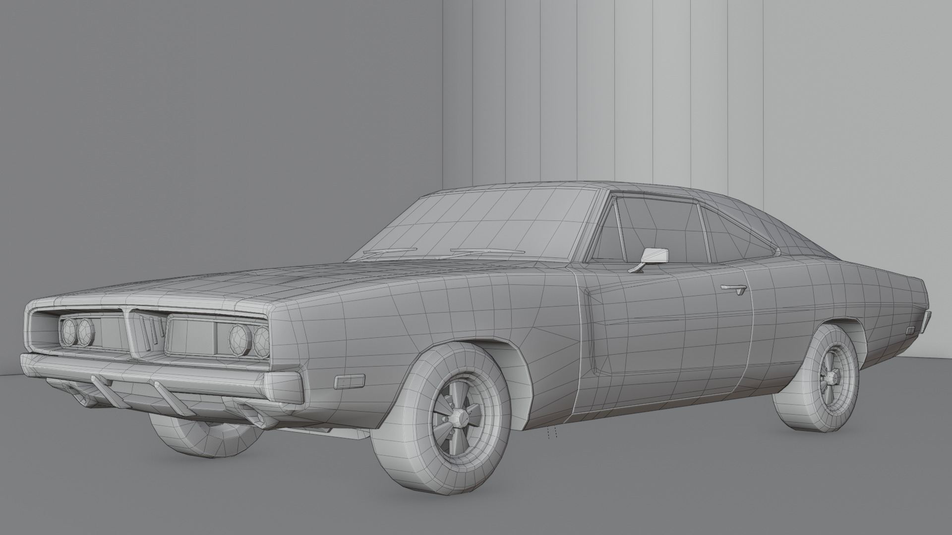 Low Poly Muscle Car with Custom Drift Livery Game Ready Asset Low-poly 3D model_6