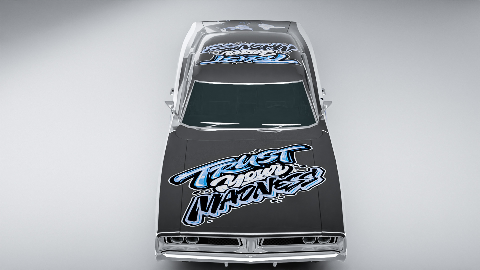 Low Poly Muscle Car with Custom Drift Livery Game Ready Asset Low-poly 3D model_3