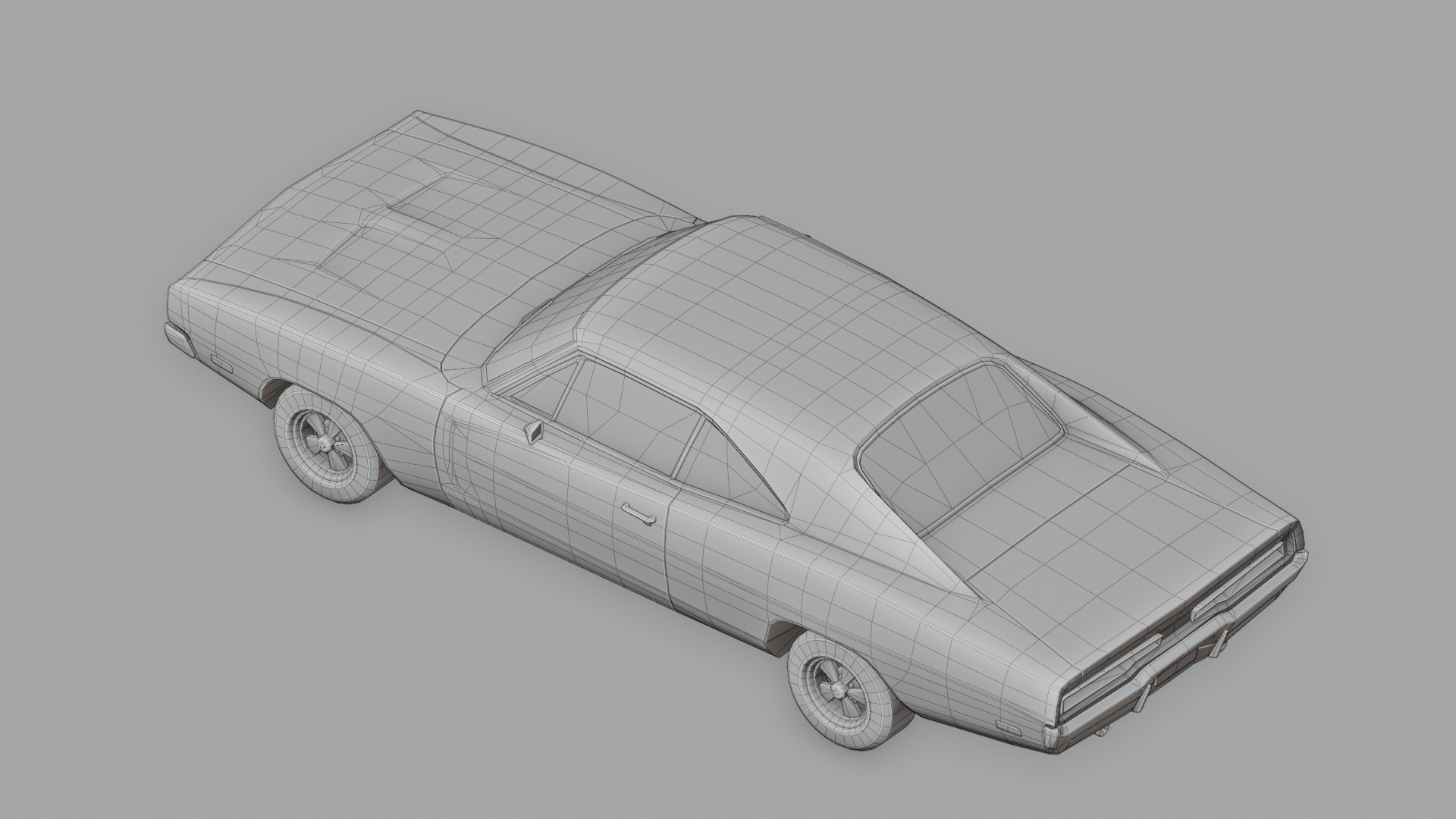 Low Poly Muscle Car with Custom Drift Livery Game Ready Asset Low-poly 3D model_7