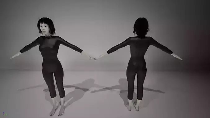 Creepy Realistic Young Woman  Rigged Game Ready 