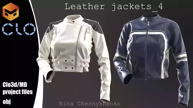Leather jackets 4 - Marvelous Designer project and OBJ