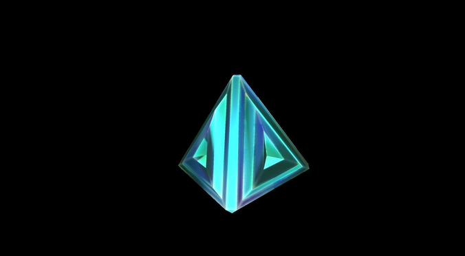 Tourmaline ethereum icon Low-poly 3D model