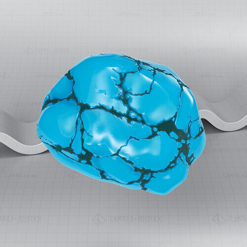 Turquoise Low-poly 3D model