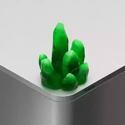 Green Cluster Low-poly 3D model