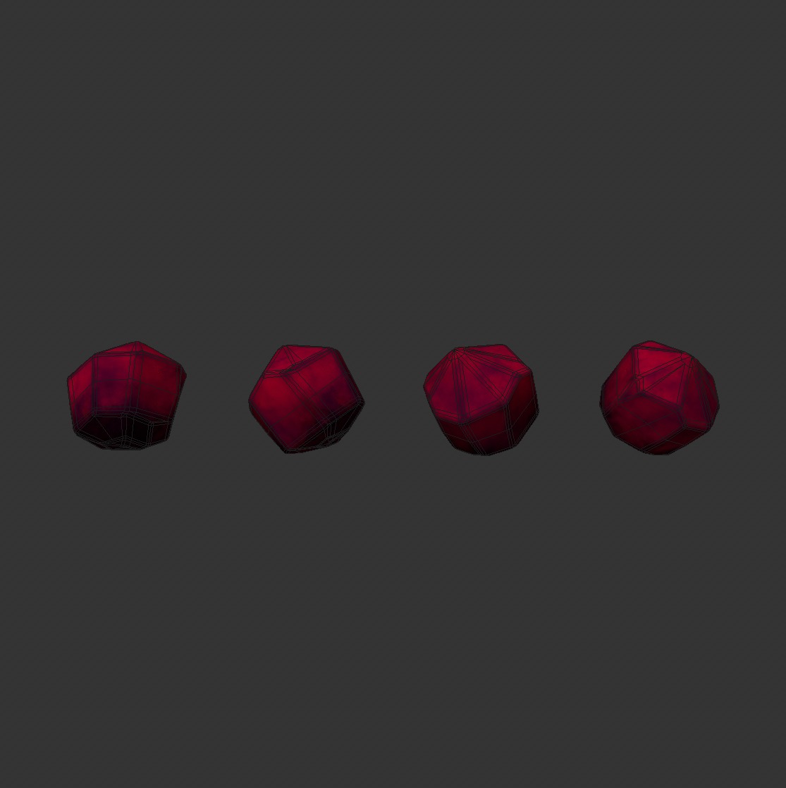 Red Crystal Low-poly 3D model_1