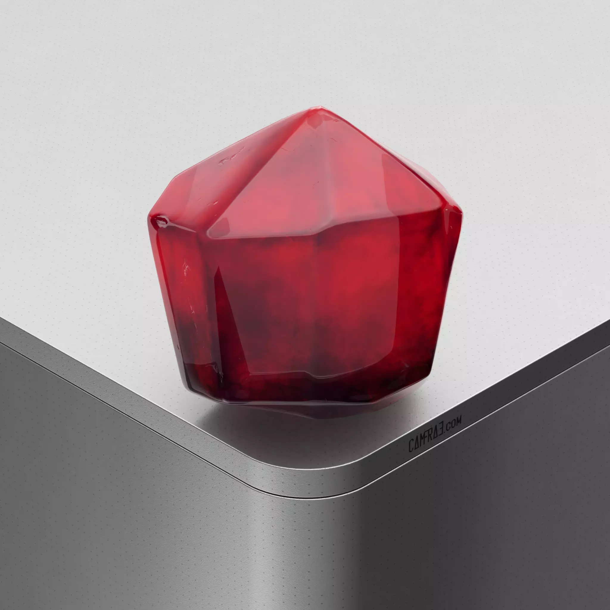 Red Crystal Low-poly 3D model_0