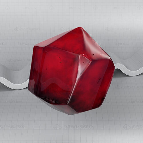 Red Crystal Low-poly 3D model