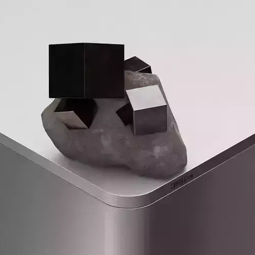 Cubic Metal Crystal Low-poly 3D model