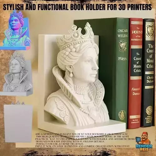 Queen Bust Bookend   3D Printable Decor