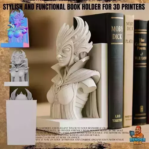 Elf Queen Bookend  3D Printable Fantasy Bust
