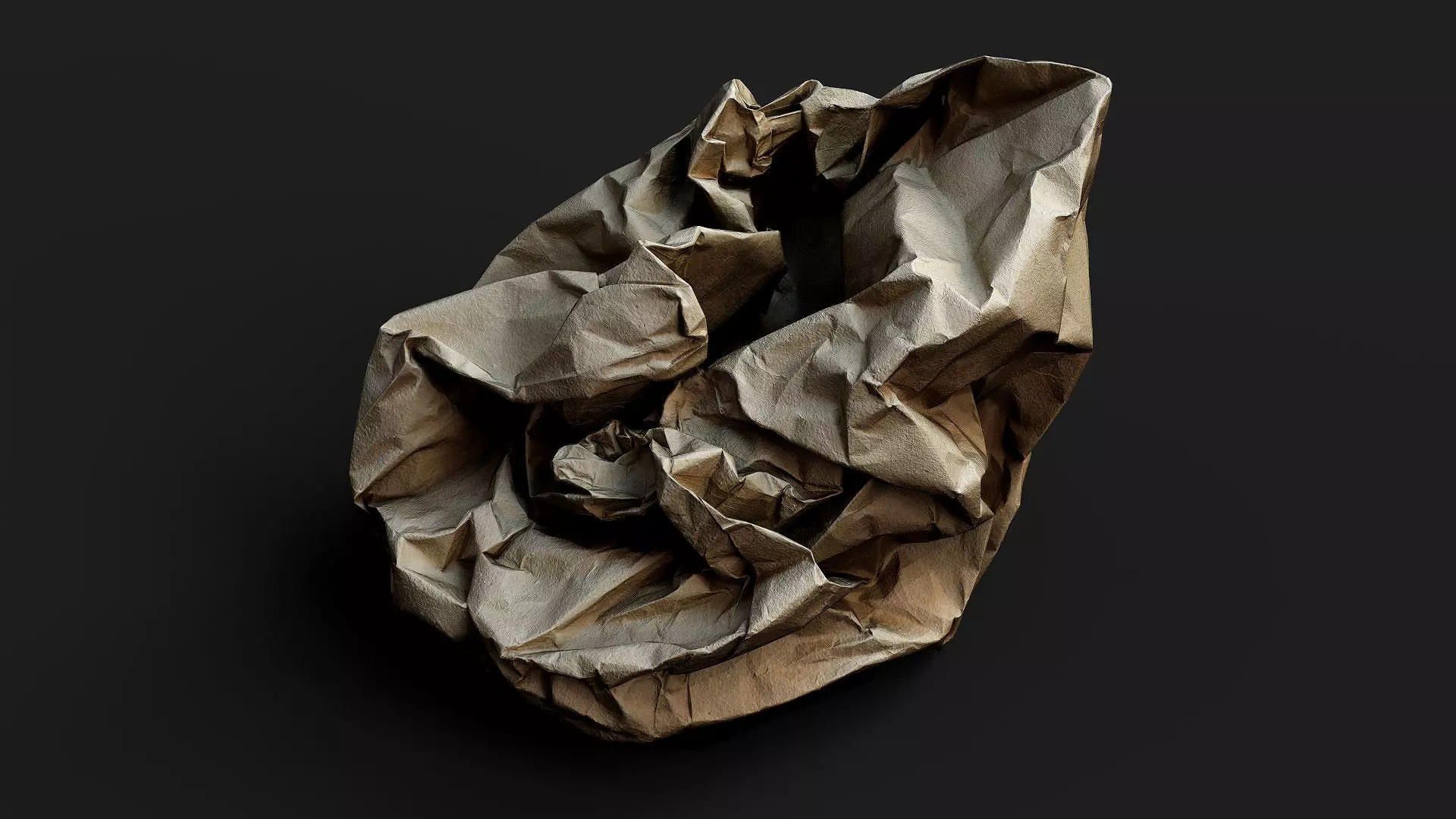 crumpled paper bag trash pt3 PBR photogrammetry Low-poly 3D model