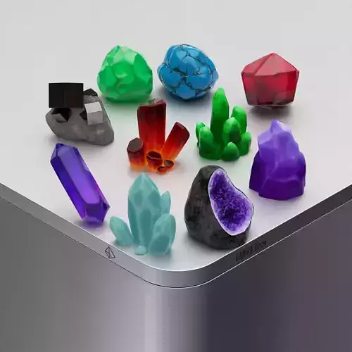 Fantasy Crystal Pack 3D Model Collection