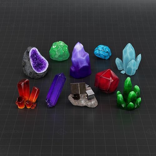Fantasy Crystal Pack 3D Model Collection