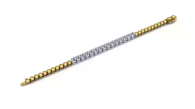  Latest Dual Tone Ball N Diamond Bracelet 3D print model